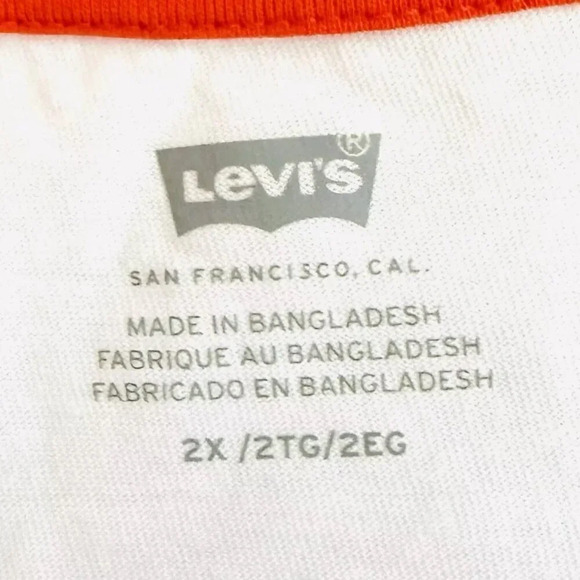 NWT LEVI'S Women Short Sleeve Pullover Round High Neck White Cropped Top Size 2X - Picture 9 of 9